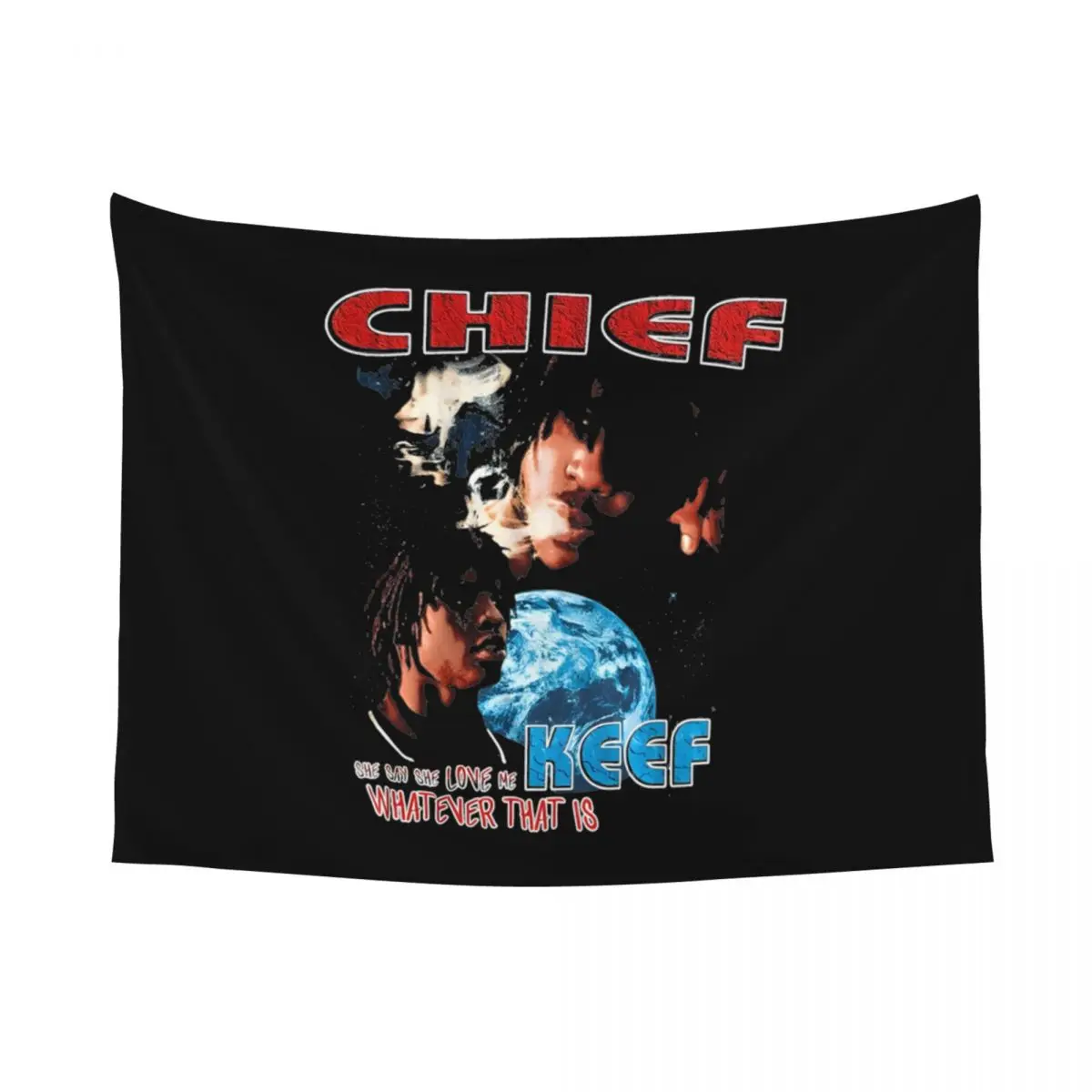 Chief Keef Tapestry Wall Hanging Hippie Polyester Tapestries American Rapper Boho Throw Rug Blanket Room Decor Tapiz