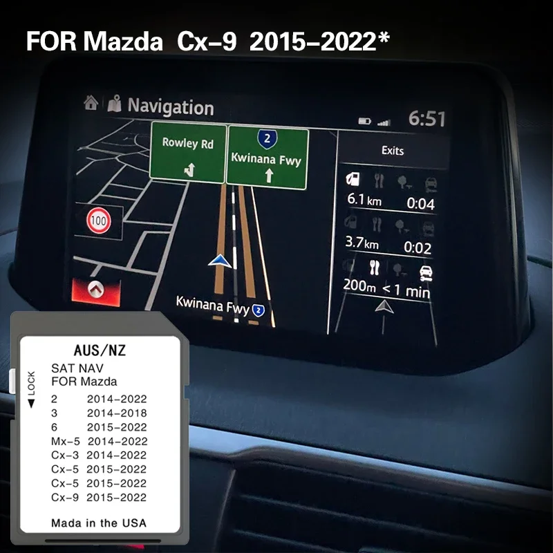 

Compatible With Mazda CX9 2015 2022 Connect Map AUS NZ System 16GB Map SD Card