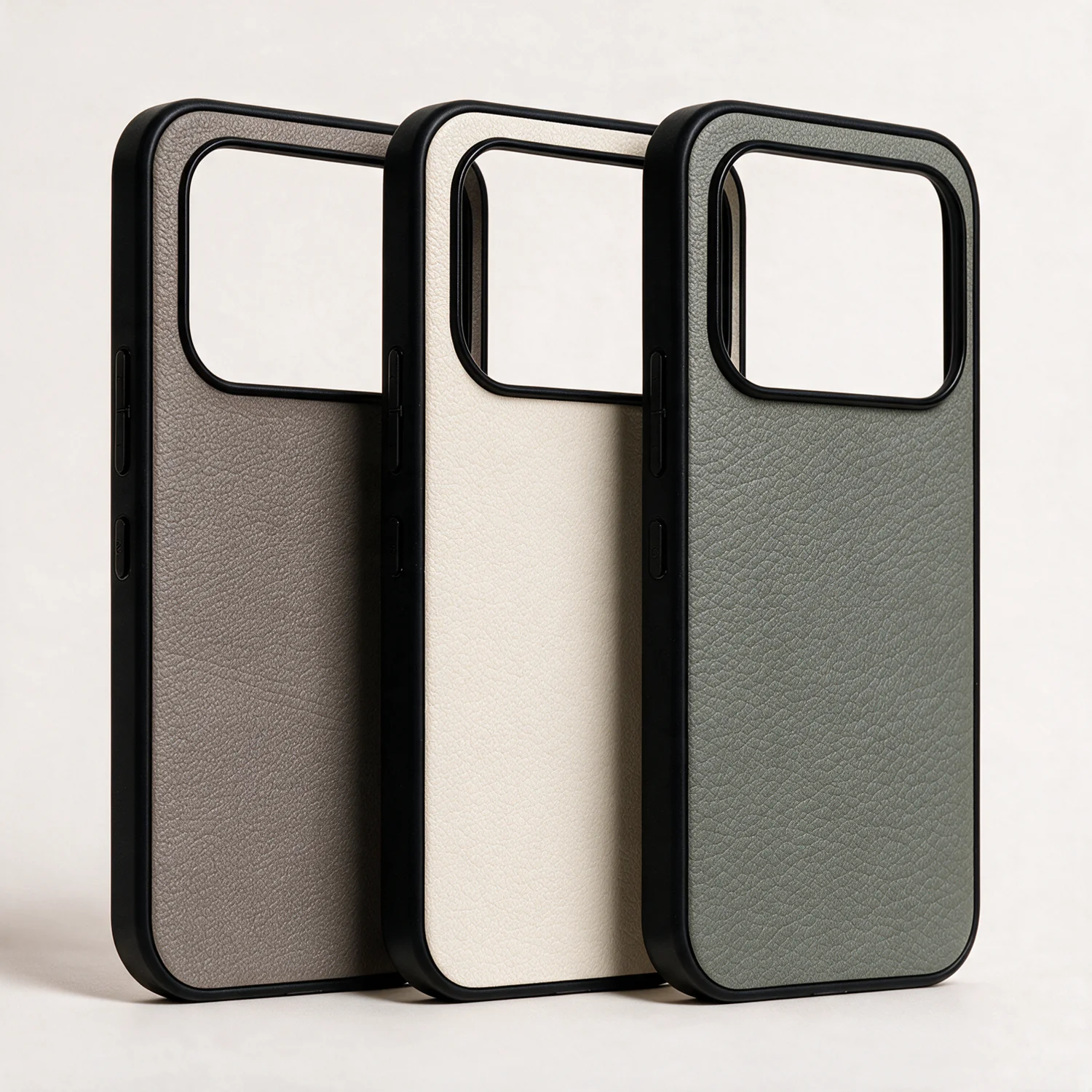 Luxury Sheepskin Leather Phone Case - Solid Color