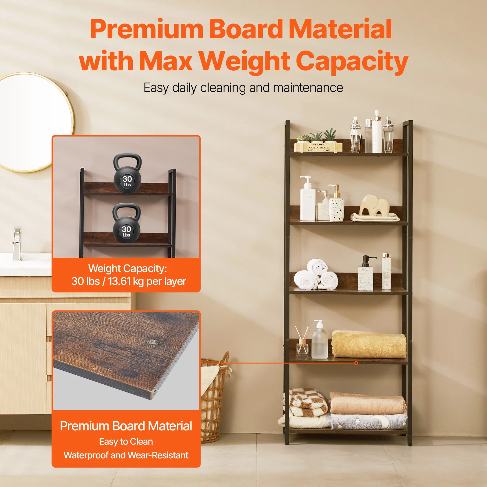 Metal Industrial Bookshelf with Open Shelves for Home Office