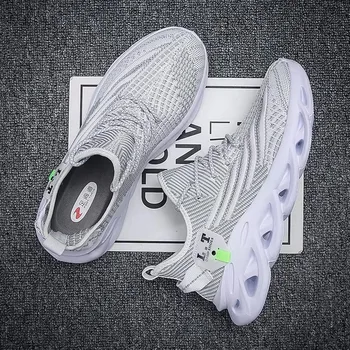 أحذية رياضية رجالية خفيفة الوزن محبوكة قابلة للتنفس مبطنة أحذية المشي المرنة اللياقة البدنية التدريب في الهواء الطلق كرة السلة حذاء رجالي 2