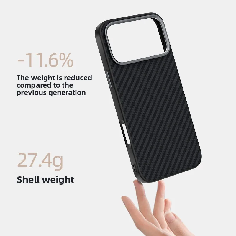 Carbon Fiber Abstract Geometric MagSafe Case with Camera Alloy Armor Protection