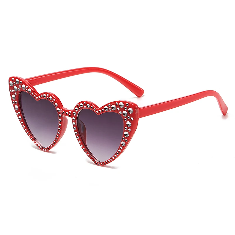 Children Sunglasses Kids Sunglasses Children&rsquo;s New Love Diamond-encrusted Sunglasses Ins Baby Trend Sunglasses Sunscreen Glasses