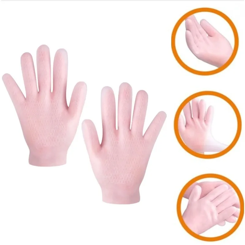 

1pair Spa Silicone Gloves Moisturizing Gel Gloves Exfoliating and Preventing Dryness Cracked Dead Skin Remove Protector For Girl