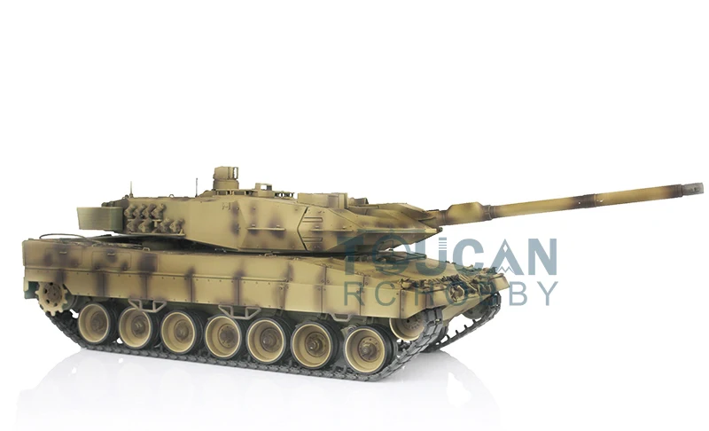 헝롱 1/16 옐로우 7.0 플라스틱 Ver Leopard2A6 RC 탱크 모델 3889 BB 슈팅 트랙 스텔 기어박스 2.4Ghz 장난감 모델 TH17642