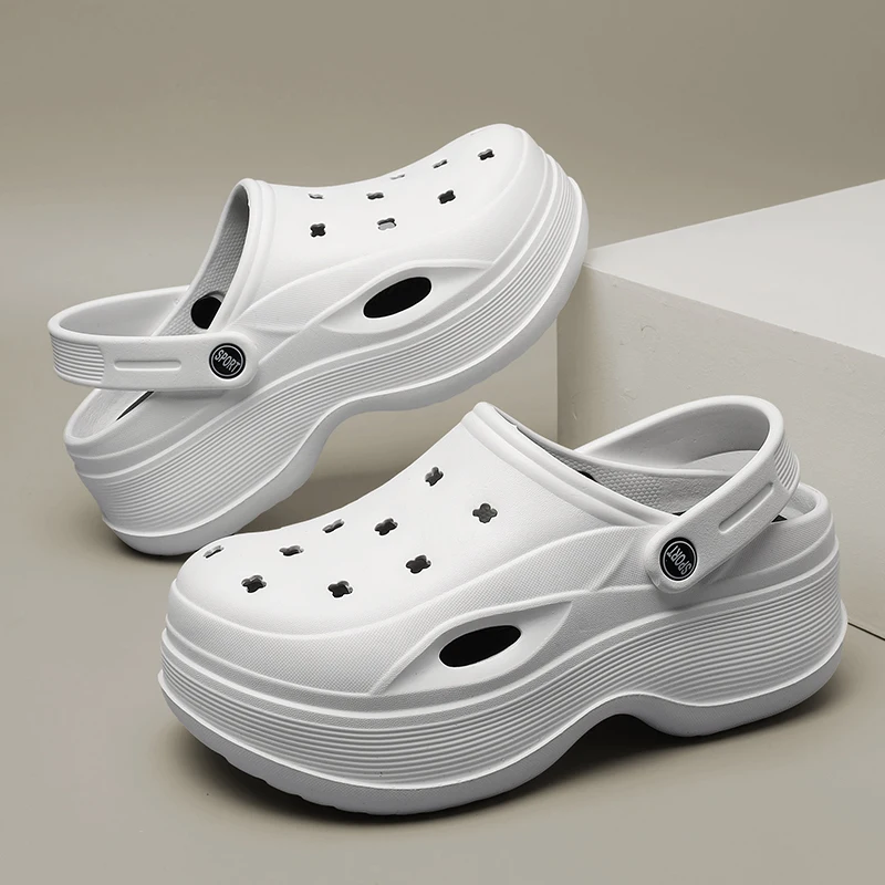 여성용 할로우 아웃 폐쇄 토 플랫폼 샌들, 두꺼운 바닥 EVA 비치 샌들, 미끄럼 방지 나막신 정원 신발, 2024 여름  Best5