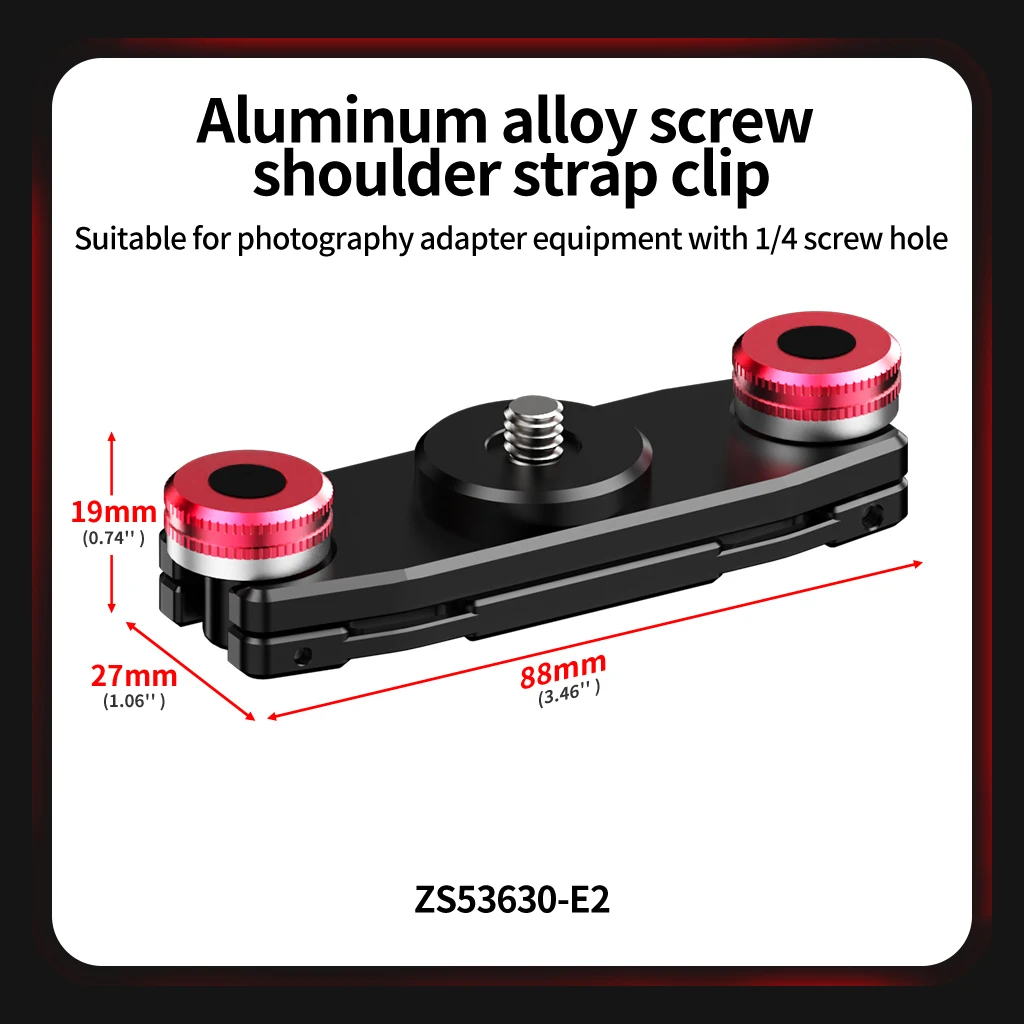 Aluminium Rucksack Gurt Clip Universal für DSLR Kamera Fotografie für Sony Nikon Zubehör 1/4" 3-Slot Kugelkopf optional – Detail 23