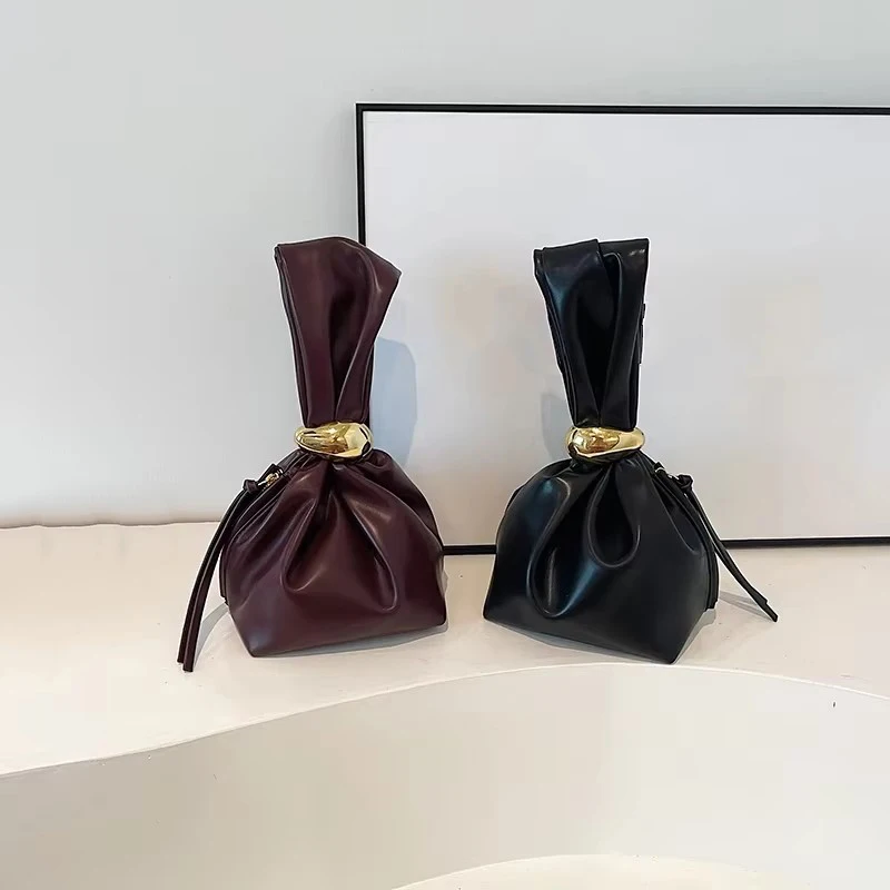 Design Mini PU Leahter Underarm Bags for Women 2024 Fashion Designer Female Retro Shoulder Bag Handbags and Purses