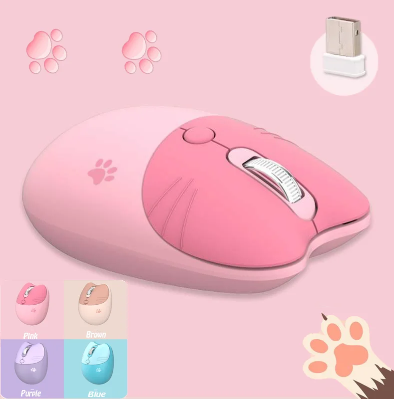 Bonito-mouse-ergon-mico-sem-fio-rosa-mini-usb-ptico-laptop-pc ...