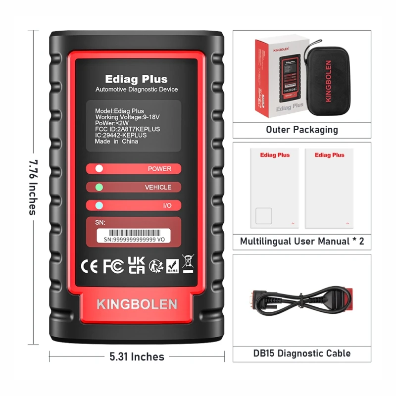 KINGBOLEN Ediag 플러스 모든 자동차 브랜드 진단 도구, CANFD 프로토콜
