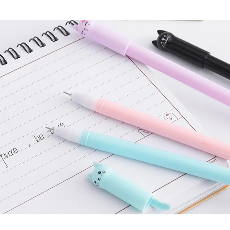 6 Teile/satz Kawaii Katze Gel Stift 0,38mm Kreative Nette Neutral Tinte Stift Kinder Geschenk Schule Büro Schriftlich Lieferungen Schreibwaren