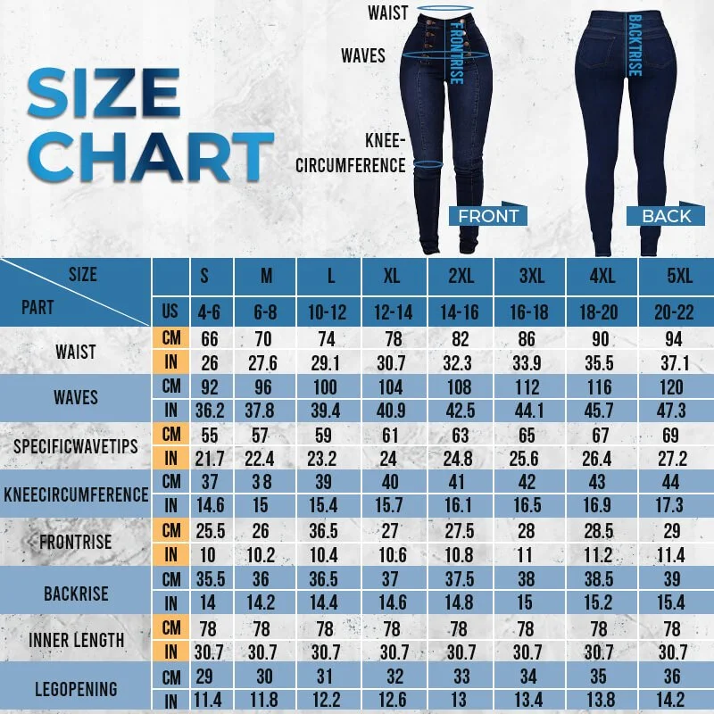 To Measure 34 Waist Pant Size Conversion Chart To Measure Jeans