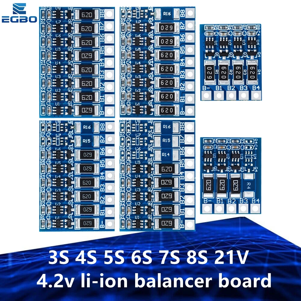 1~5PCS 3S 4S 5S 6S 7S 8S 4,2V Li-Ion Balancer-Platine 18650 Li-Ion Ausgleichs- und Vollladefunktion Batterie-Schutzplatine