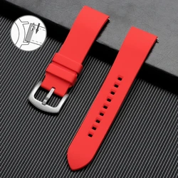 Durable Silicone Waterproof Quick Release Watch Strap - Soft Belt Bracelet (Various Sizes Available) - 22mm (Red)