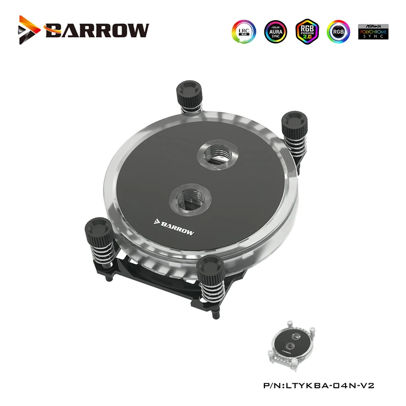 

Водяной блок Barrow для процессора AMD AM4/AM3 +/AM3/FM2, кулер для процессора платформы, белый, черный, G1/4 "5 В, технические характеристики