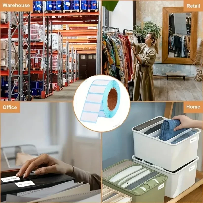 1 Roll/1000 Sheets General Purpose Self-Adhesive Labels, Handwritable, Suitable for Containers and Storage Boxes - 6