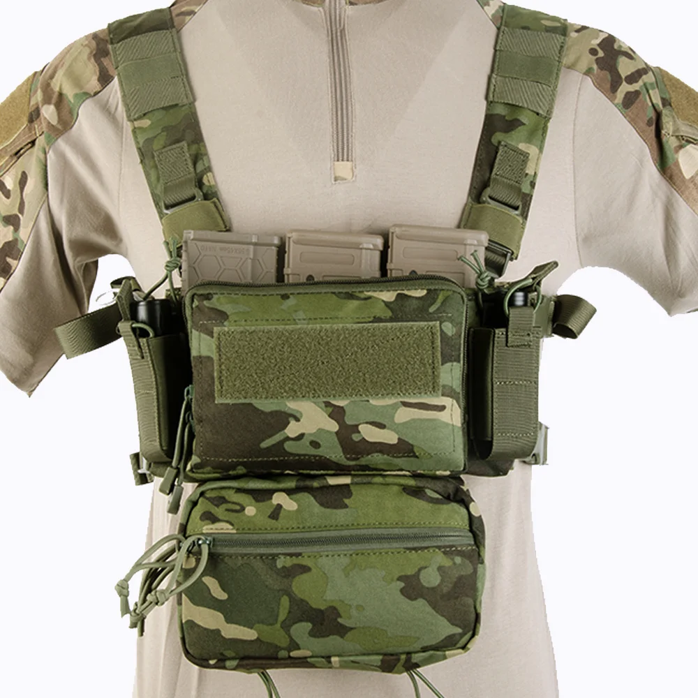Tactifans D3 Tactical Chest Rig Vest CRM H Harness M4 5.56 Magazine Insert Flatback Integratable Hunting Accessories 500D Nylon