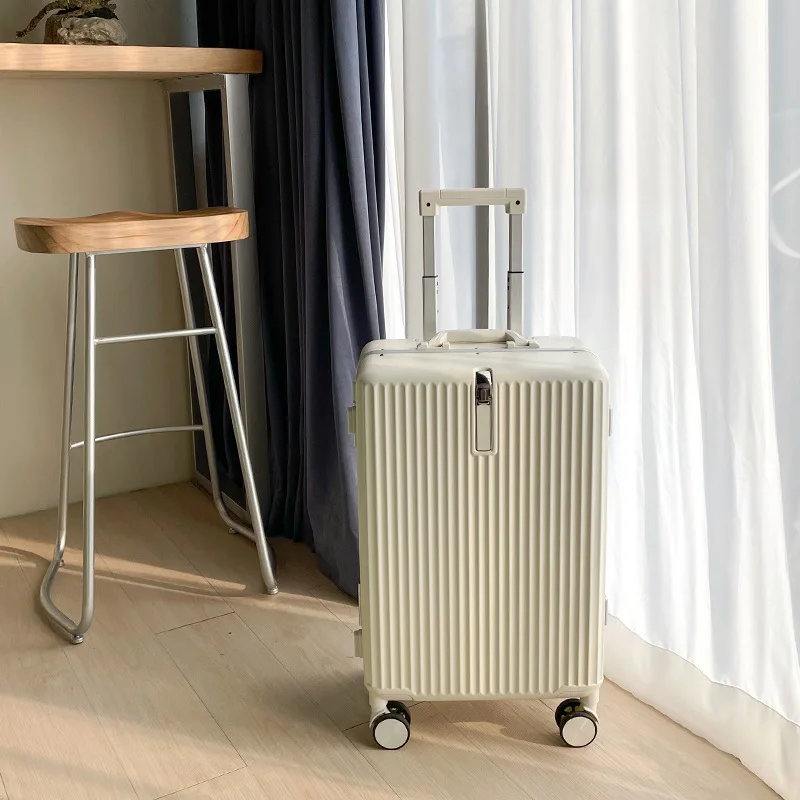 PLUENLI Women's Luggage Good-looking Aluminum Frame Luggage Trolley Case Universal Wheel Boarding Password Suitcase