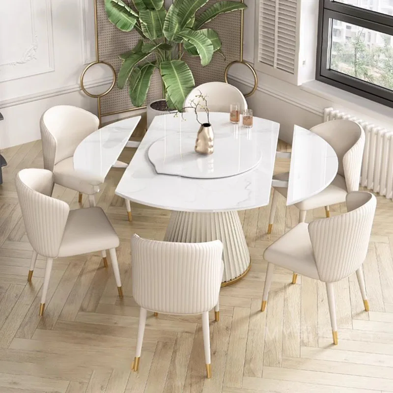 

French Extendable Dining Table Free Shipping Hotel Lobby Apartmen Design Tables European Nordic Mesas De Jantar Room Furniture