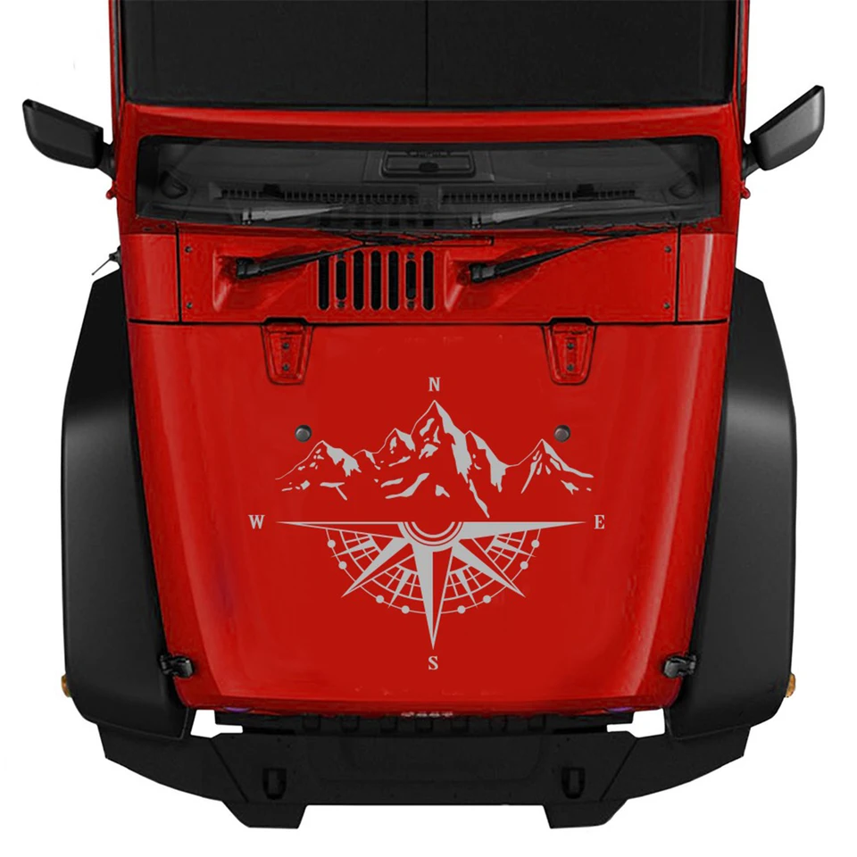 Adesivo per cofano da montagna KZQ, adesivo grafico in vinile per auto