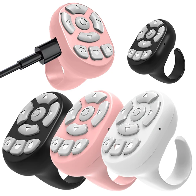 Mobile Phone Mini Remoter Bluetooth-Compatible Remote Control E-book Page Turner for TIK Tok Scrolling Ring for iPhone iPad 1