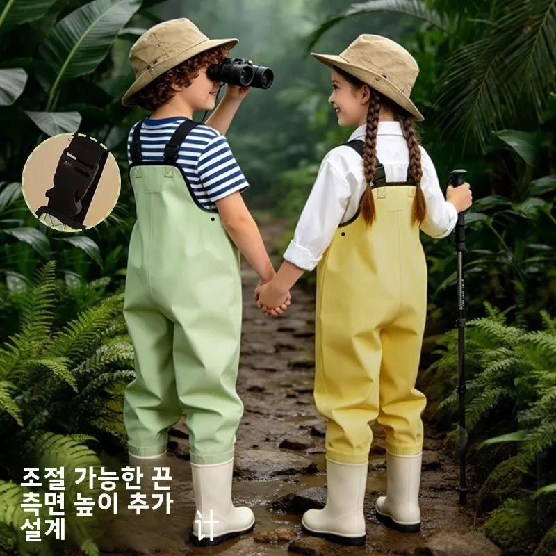 어린이 방수 작업복 장화 바다 낚시 해변 야외 캠핑 여행용품 유니섹스 키즈 물놀이복