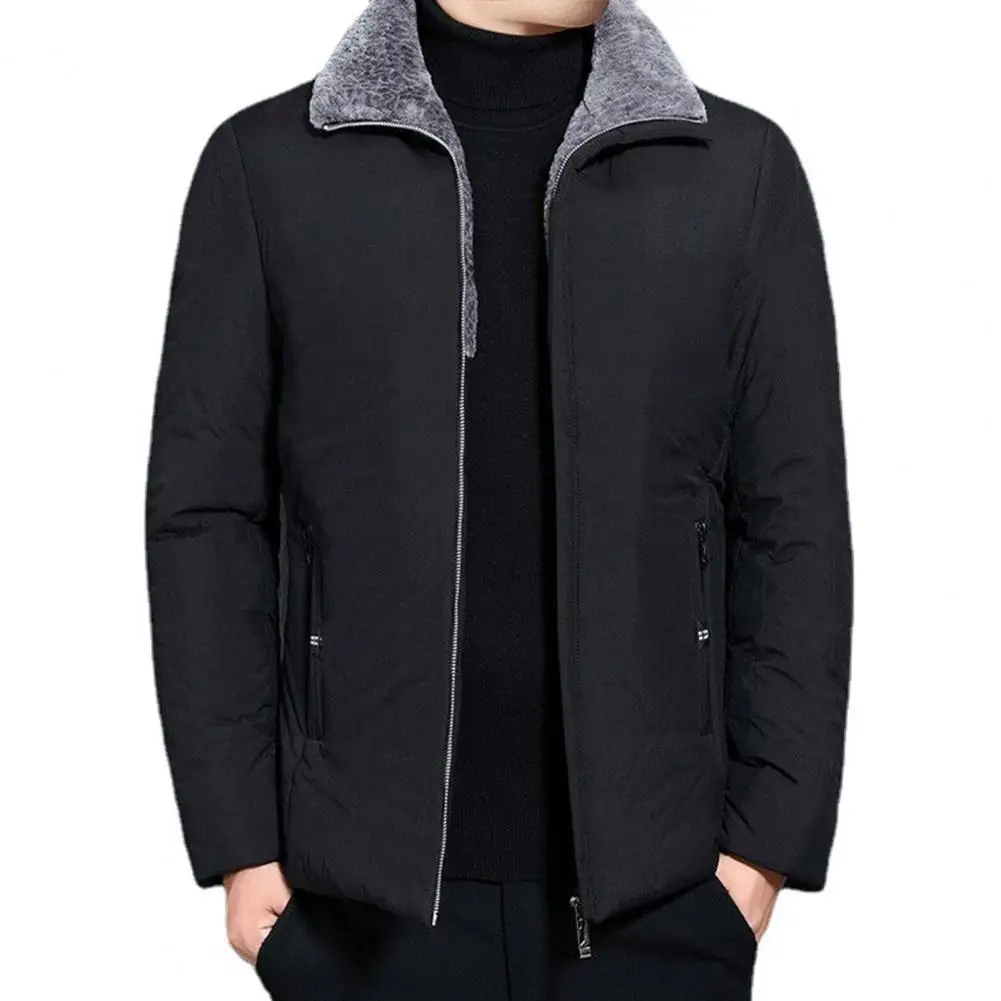 Male Jacket Super Soft Male Coat Temperament Coldproof  Popular Turndown Collar Zipper Coat