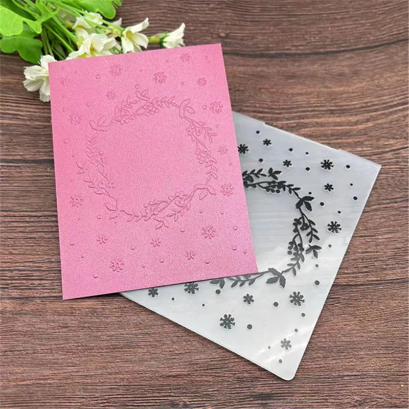 Aiettycaft Feathes Plastic Embossing Folde Fo Scapbook
