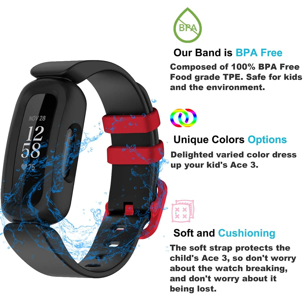 3 Pack Floral Ace 3 Bands Compatible with Fitbit Ace 3 Straps for Kids  Girls Boys- Colorful Skin-Friendly Waterproof Ace 3 Bands for Girls Watch  Band