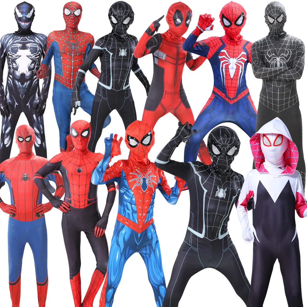 Costume Spiderman Full Line Spiderman Costume Cosplay Boy Hero Expedition Spiderman Tute Bambino Ragazze Regali Per Feste Super Hero