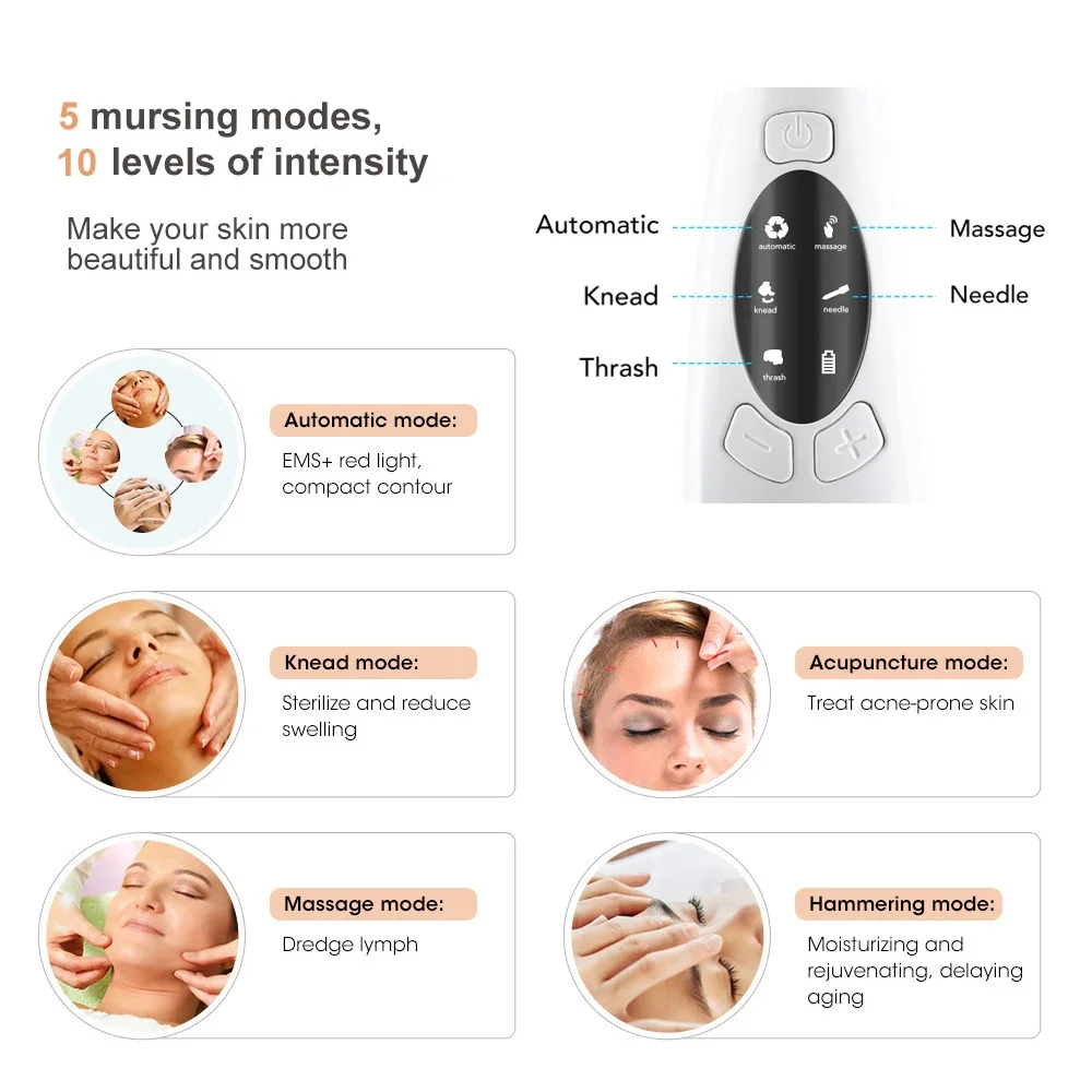 V Face Facial Machine Electric V-Line Lift Up Belt Jawline Massage LED Skin Lifting Firming Beauty Device Double Chin Reducer