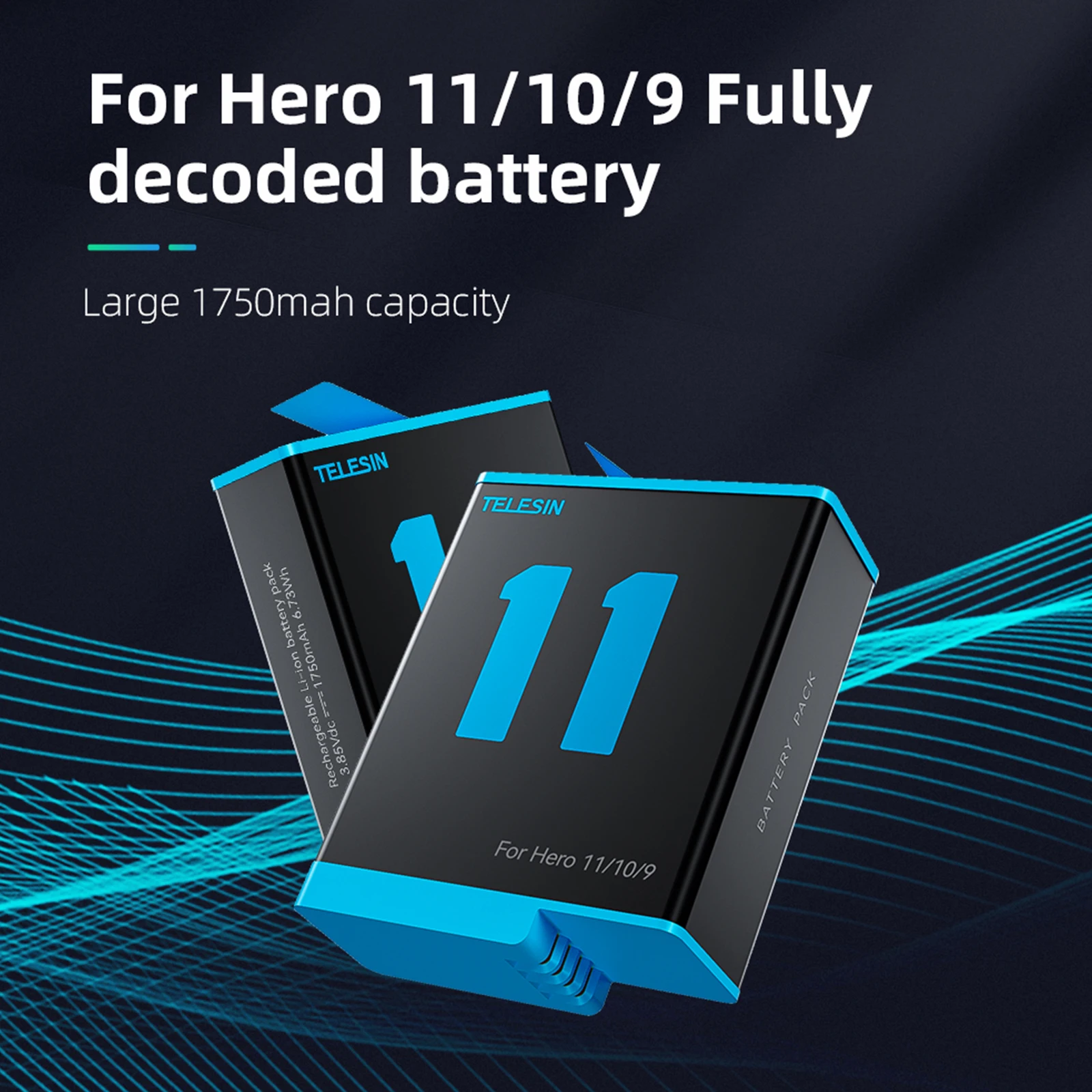 Action Camera Large Capacity Battery Gopro Hero 10 Black Telesin Battery Battery Aliexpress