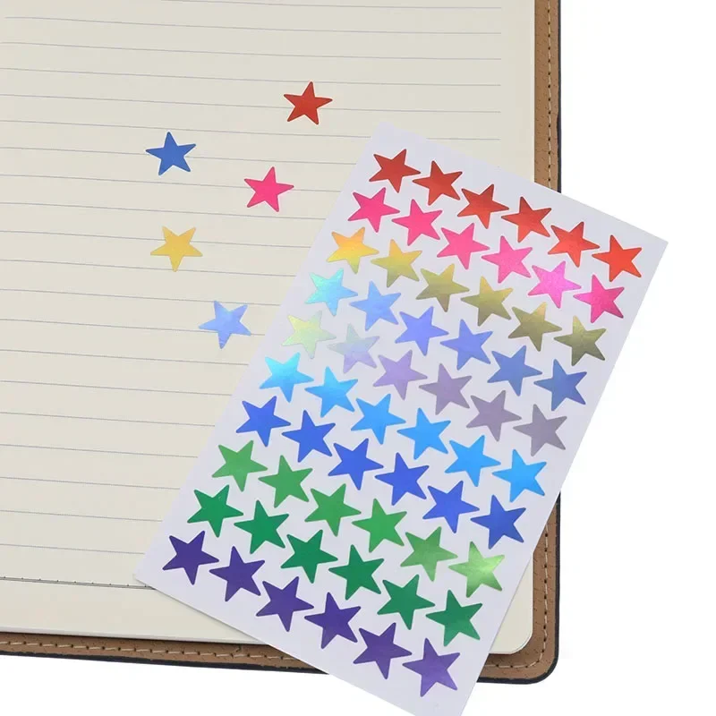 5 Pieces/bag (300pcs) Children's Laser Award Flash Sticker Teacher Praise Label Award Five Star Sticker DIY Craft Decoration