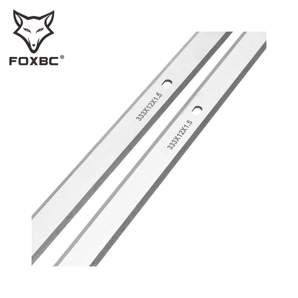 FOXBC 333x12x1.5mm HSS Planer Blade Replace Industrial Electric Wood Planer Blades Woodworking Tools-SET OF 2
