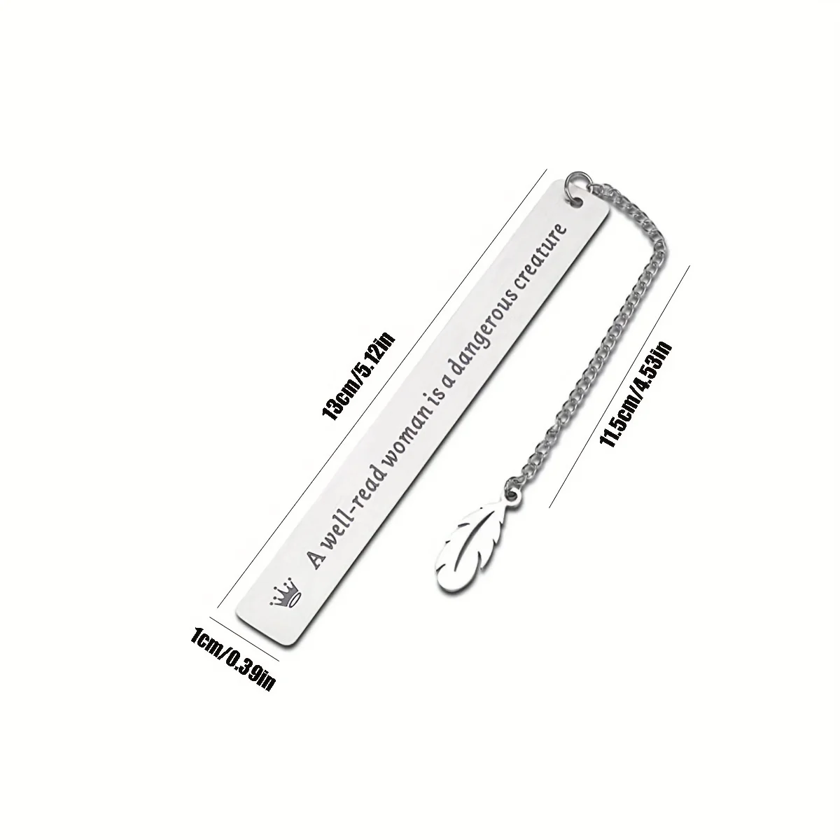 1pc Stainless Steel Lettering Slogan Bookmark for Pages Books Readers