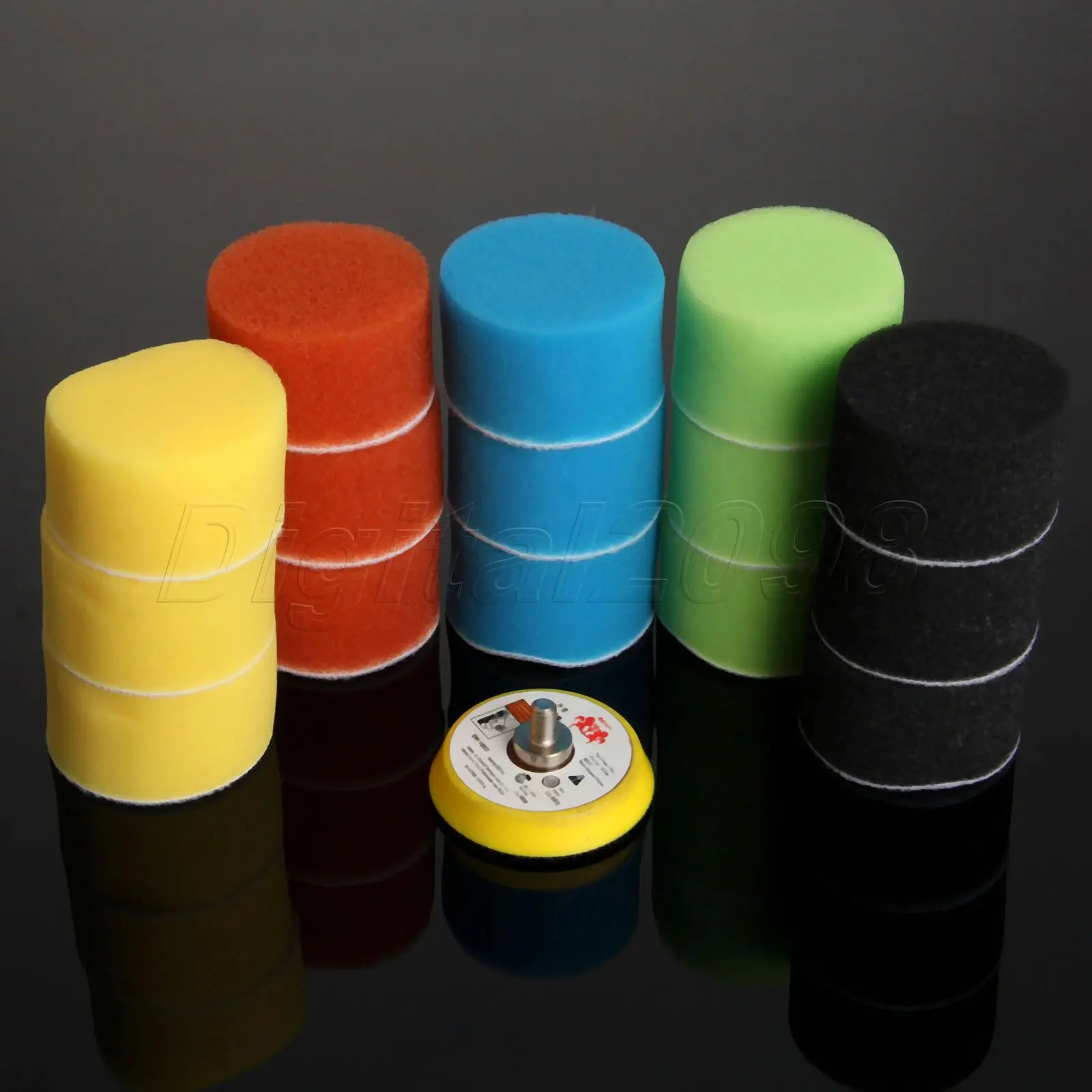 

Yetaha 16Pc 2" 50mm Flat Polishing Buffing Pad Sponge Kit For Car Cleaning Waxing Buffer Polish Tools Detail +M6 Backer Plate