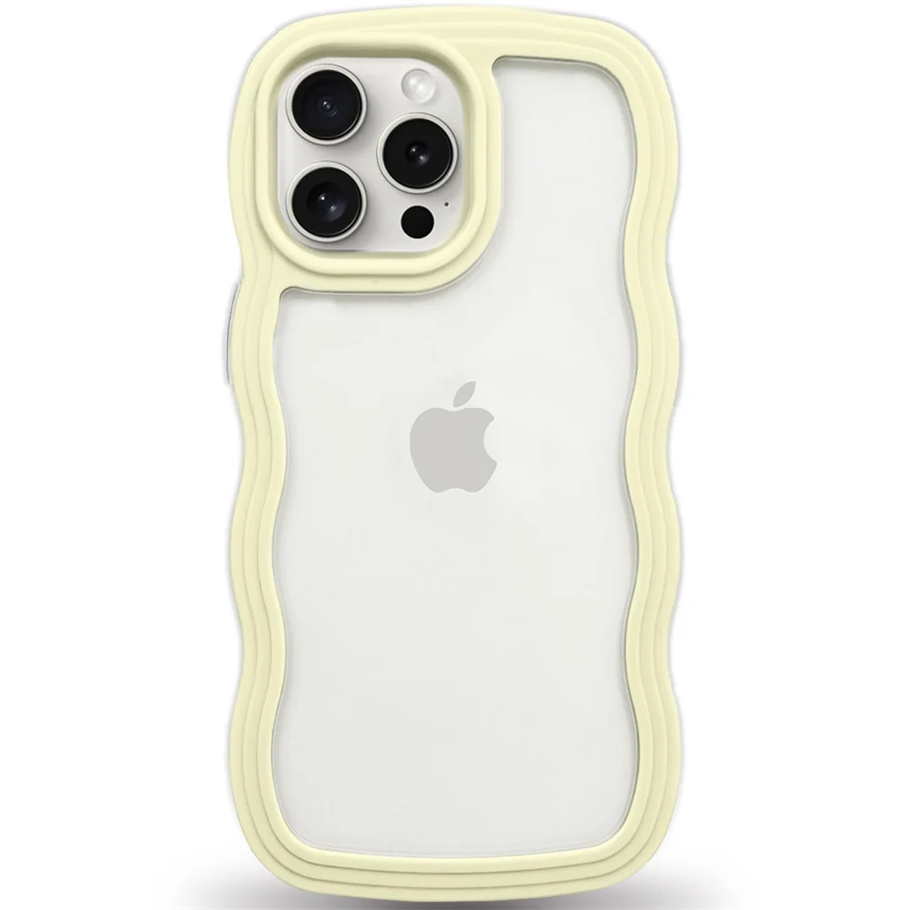 Soft Curly Wavy Shockproof Clear Phone Case Cover