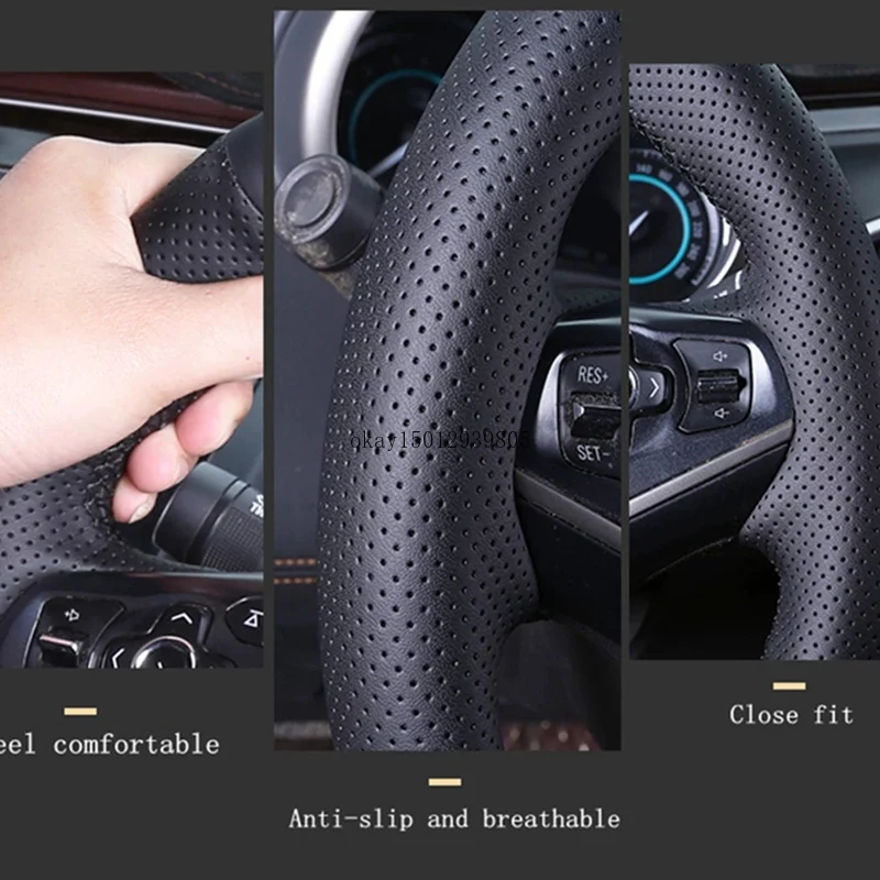 Autostuur Voor Mitsubishi Voor Pajero Voor Sport Auto Stuurhoes Lederen Stuurwiel Gevlochten Accessoires Auto stuurhoes (Color : Light Blue Thread Autostuur Voor Mitsubishi Voor Pajero Voor Sport Auto Stuurhoes Lederen Stuurwiel Gevlochten Accessoires Auto stuurhoes (Color : Light Blue Thread