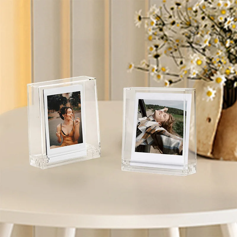 3-Inch/SQ Image Storage With Double-Sided Transparent Square Frame for Fujifilm Instax Mini 12/11/8/9/7 SQUARE SQ1 EVO acrylic digital photo frame