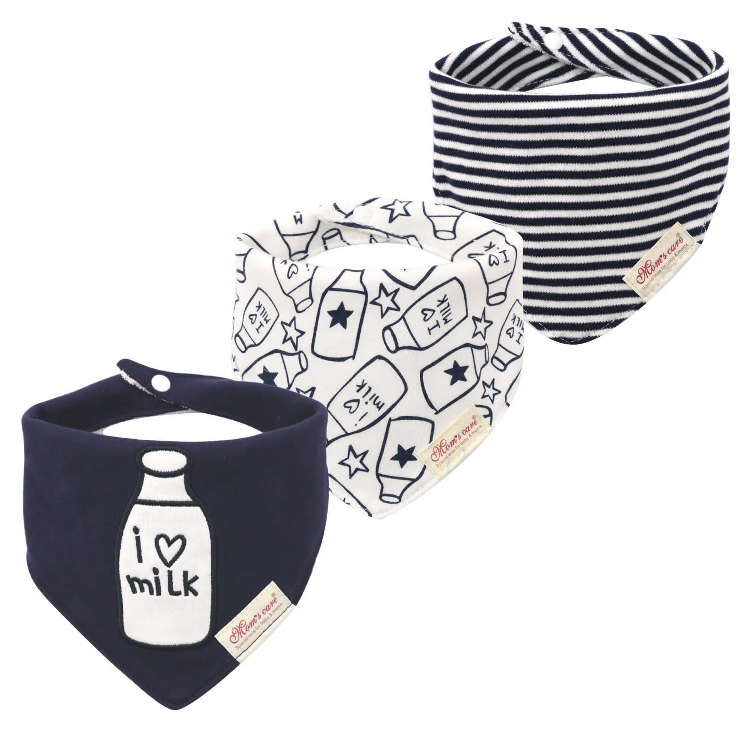 Lot De 3 Bavoirs Triangle Bébé En Coton – Bandana Absorbant, Doux Et Stylé Pour Dentition Ou Salive