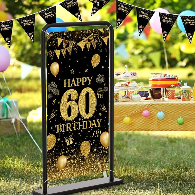 Scarica Festa Di Buon Compleanno Su Sfondo Nero Con Palloncini E Glitter Coriandoli Per Biglietto Di Auguri Festa Banner Anniversario