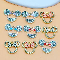 10pcs 15x20mm Crystal Cartoon Charm for Jewelry Making Fashion Earring Pendant Necklace Bracelet Accessories Diy Craft Findings