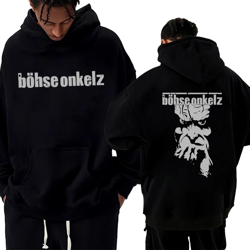 Deutsche Rockband Böhse Onkelz Vintage doppelseitig bedruckter Winter Hoodie Männer Frauen Fleece Casual Sweatshirt Unisex Streetwear