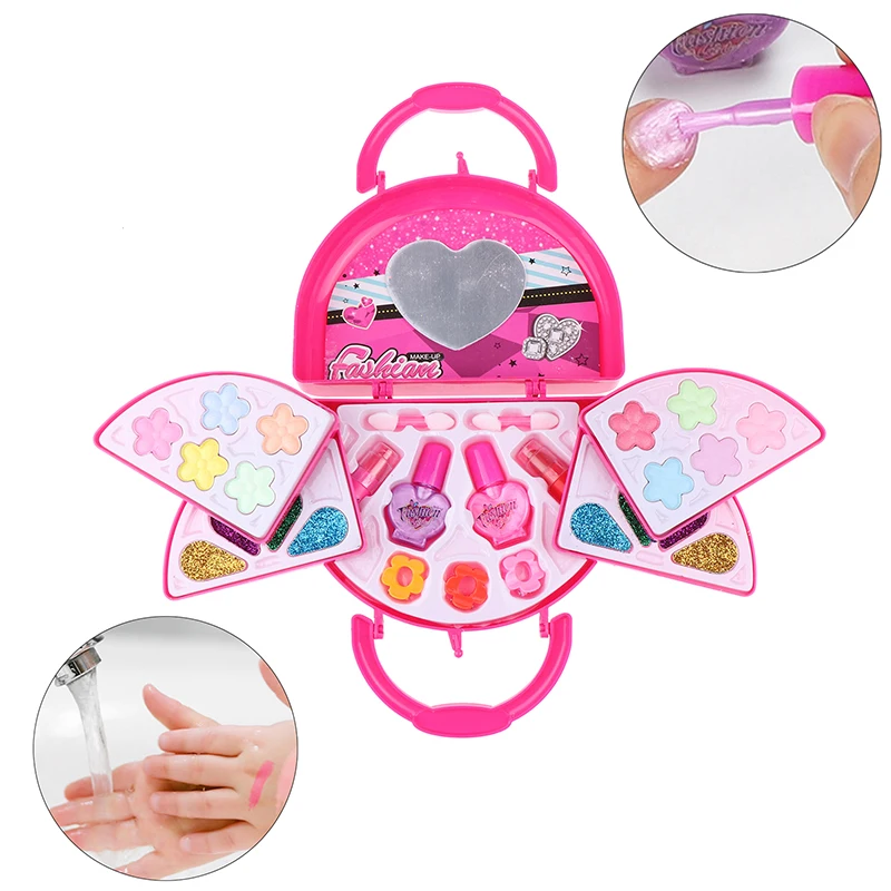 

Детский набор для макияжа для маленьких девочек, косметический набор принцесс для девочек, моющиеся нетоксичные детские игрушки для макияжа