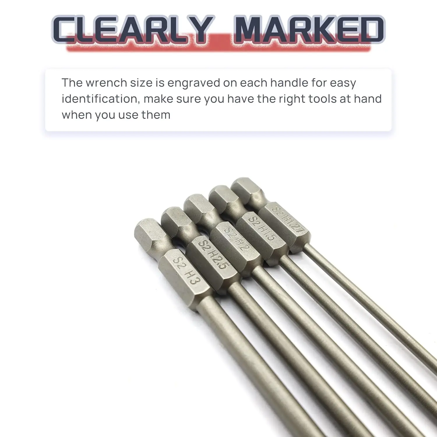 Raflot 5PCS RC Hex Bit 1.27mm 1.5mm 2.0mm 2.5mm 3.0mm Hex Head Allen Wrench Drill Bit Set for Screwdrivers Electric Screwgun/Pow 3