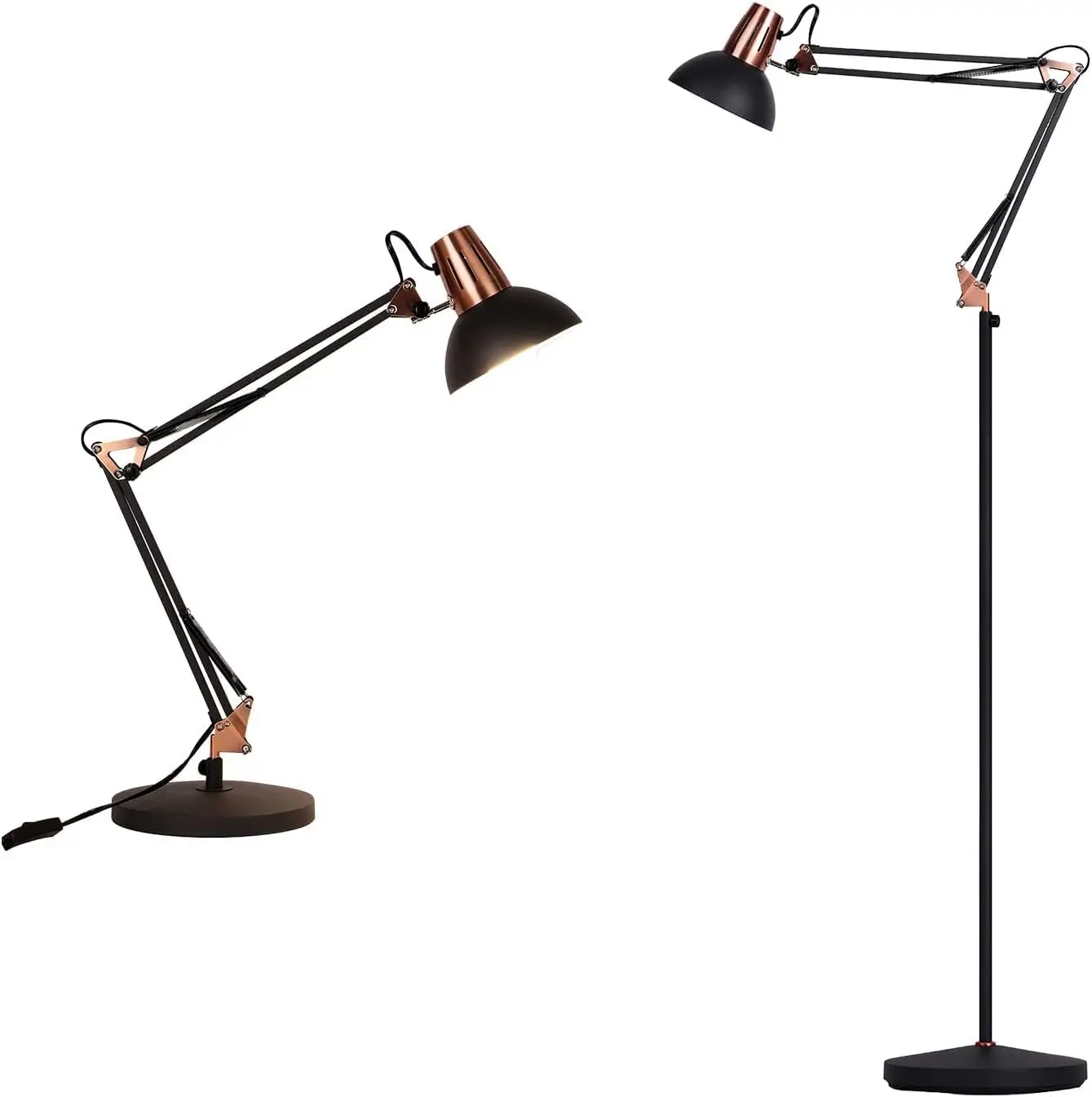 

Swing Arm Desk Lamp Task Light Bundle with Swing Arm Floor Lamp Architect Standing Light,Set of 2