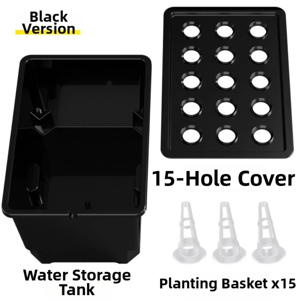 Compact Hydroponic Indoor Herb Garden System - Easy to Clean, 15 Plant Sites, 32x22x18cm