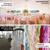10PCS Romantic Chair Sash Bow Milk Yarn Hotel Wedding Banquet Chair Cover Ruffles Chair Sashes Wedding Banquet Party Home Decor 6