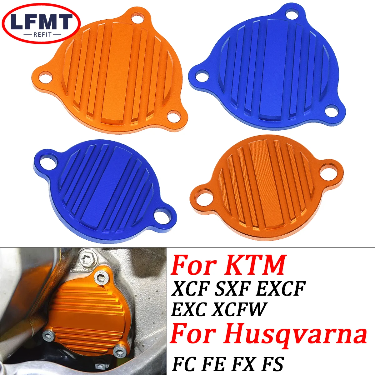 Für KTM SXF XCFW XCF XCW EXC EXCF XC Für Husqvarna FC FE FS FX Motorrad Ölpumpe Abdeckung Schutz Kappe und Öl Filter Abdeckung Kappe