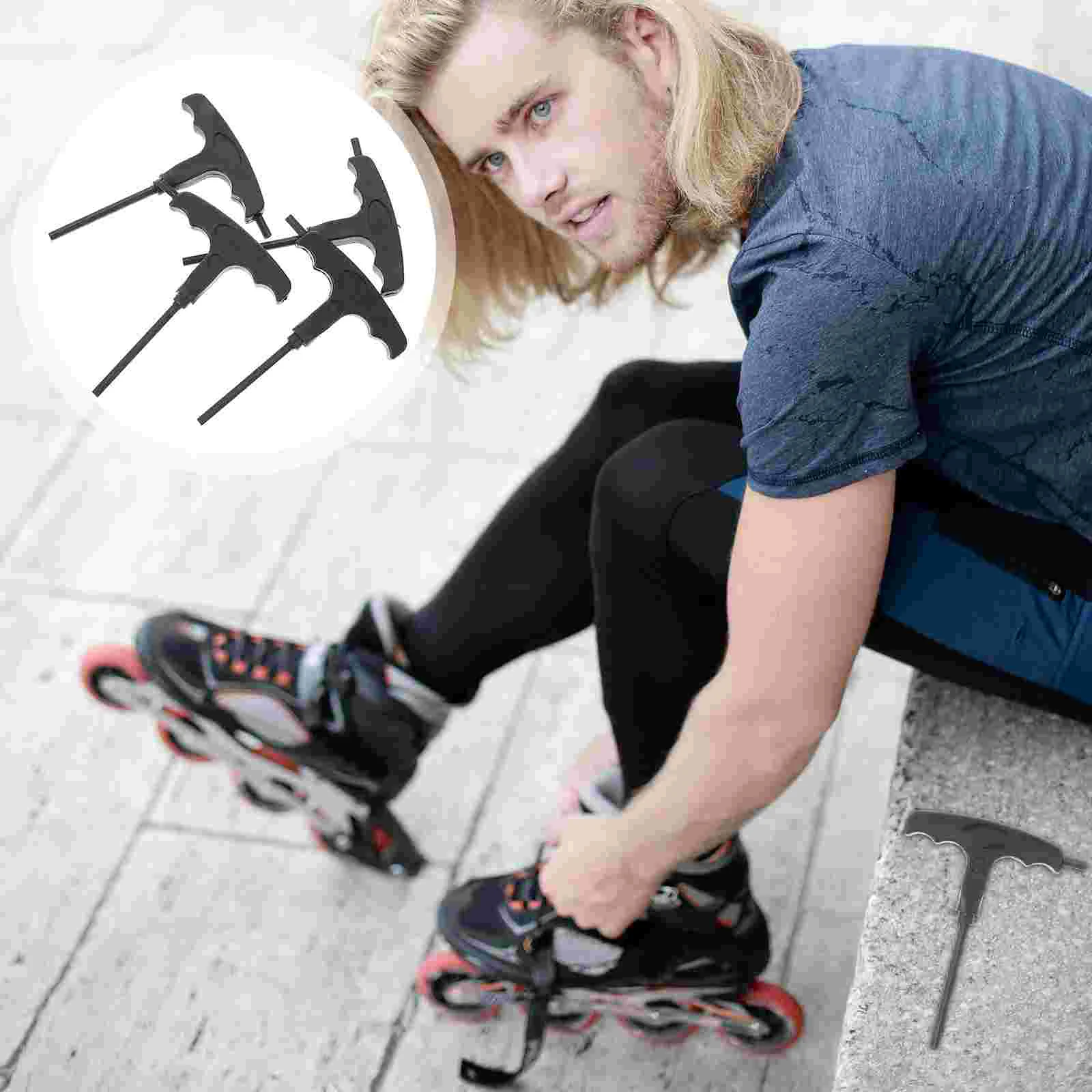 

4Pcs Manual Skates Screwdriver Wrench Skating Shoes Accessories (Black)